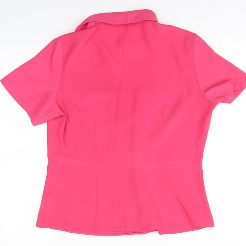Profile Womens Pink  Polyester Basic Button-Up Size 12 Collared