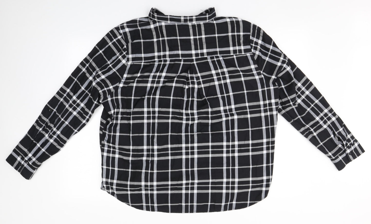 George Womens Black Plaid Cotton Basic Button-Up Size 20 Collared