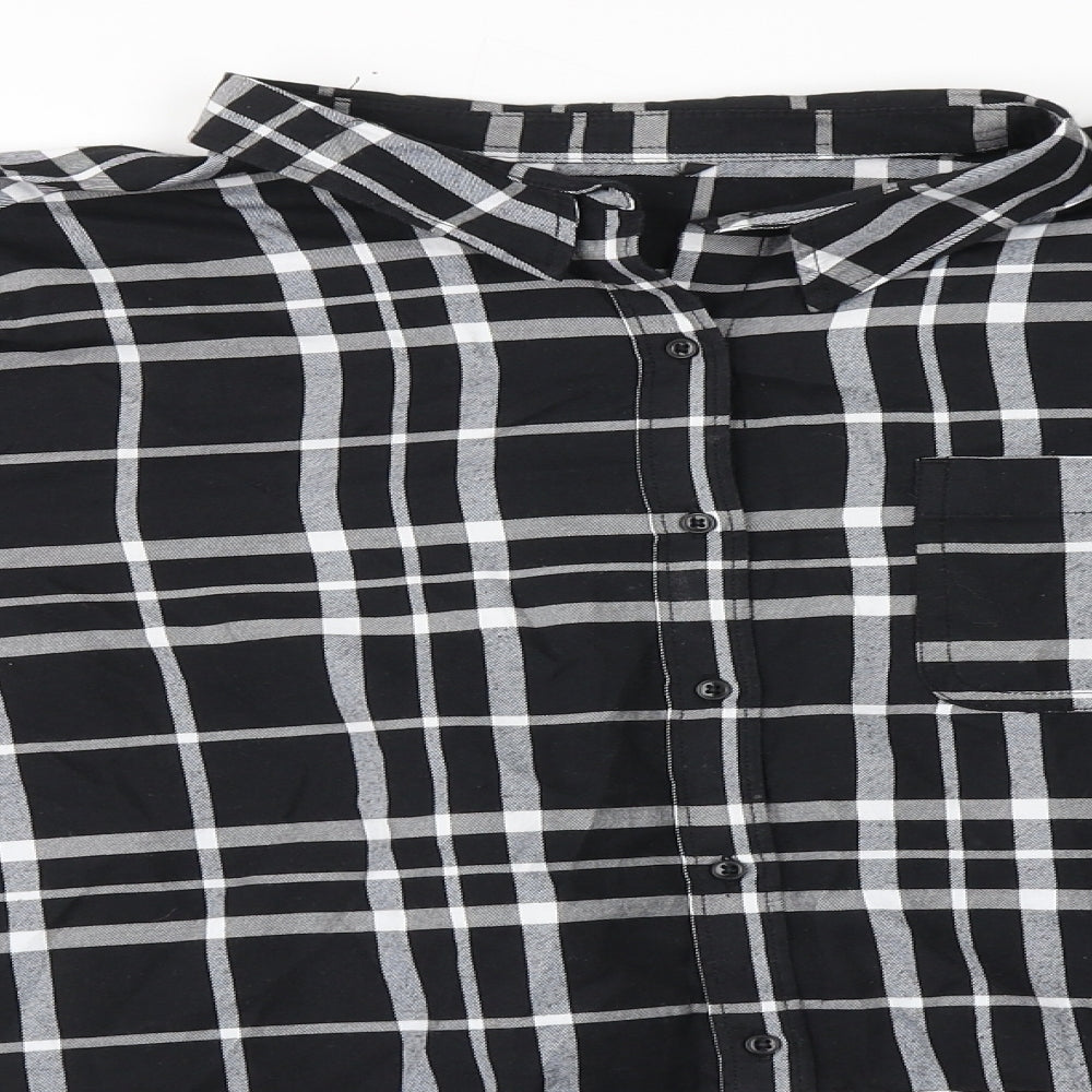 George Womens Black Plaid Cotton Basic Button-Up Size 20 Collared