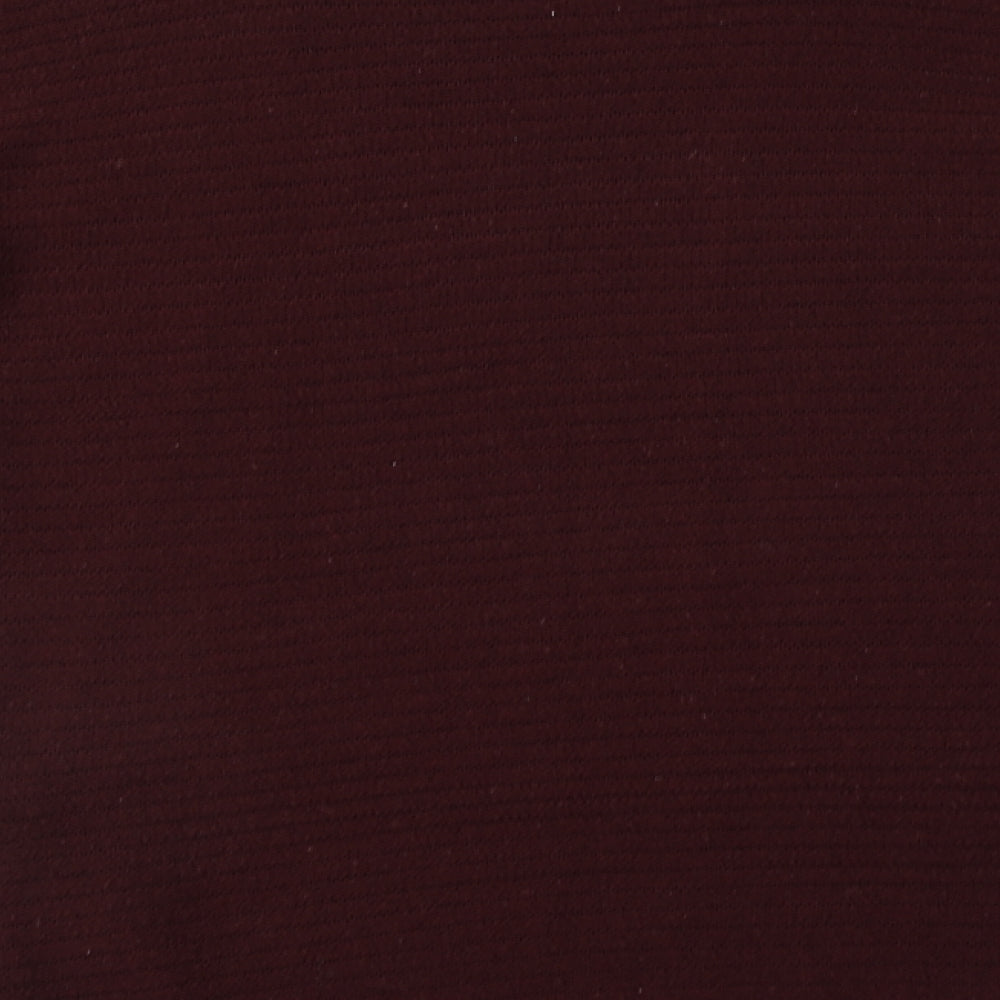 Peacocks Womens Red Round Neck Striped Acrylic Pullover Jumper Size M