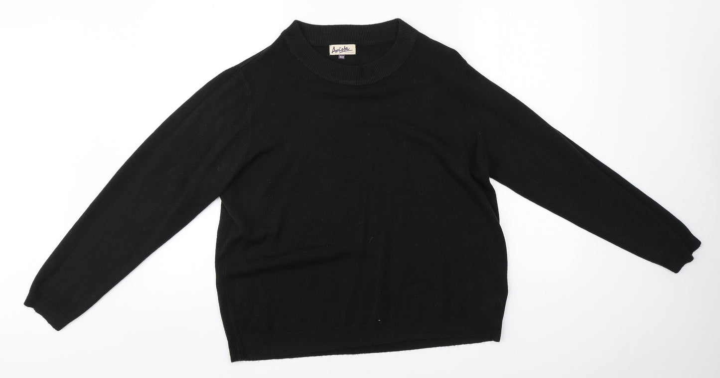 Arista Womens Brown Round Neck  Acrylic Pullover Jumper Size 18