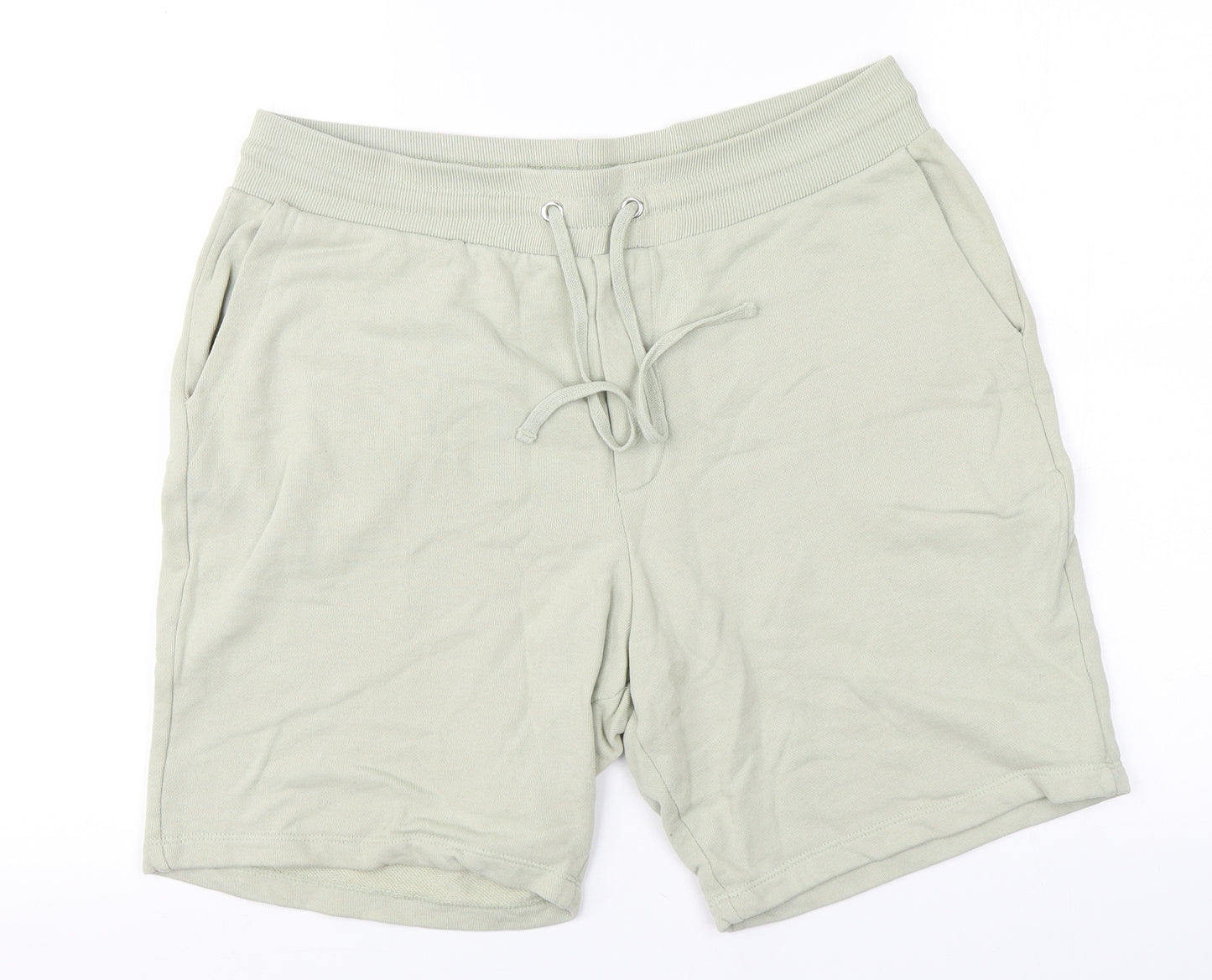 Reiss Womens Beige  Cotton Sweat Shorts Size L L8 in Regular
