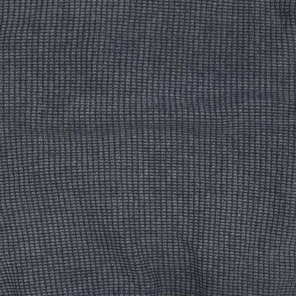 Weird Fish Mens Grey Crew Neck Check Polyester Full Zip Jumper Size XL