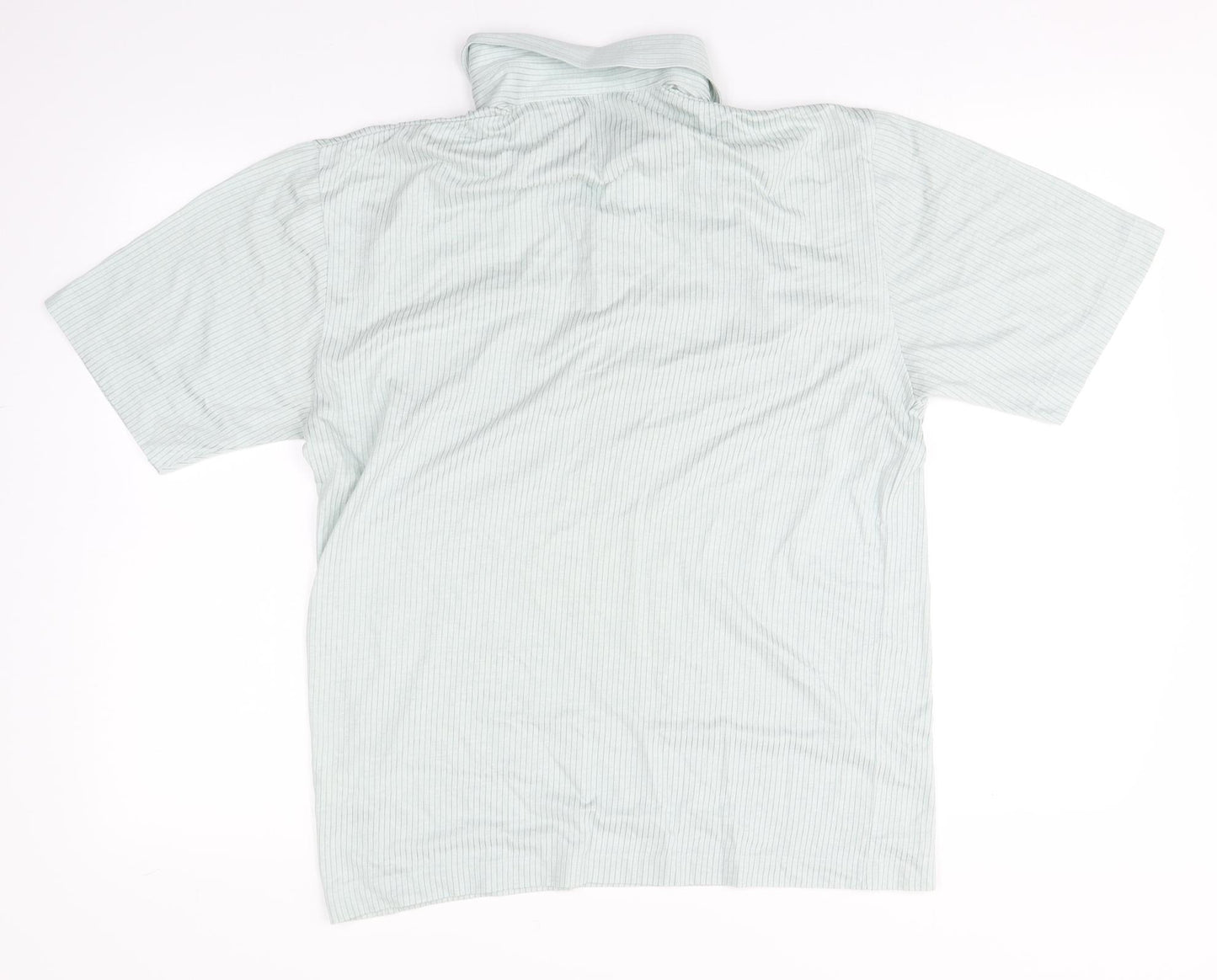 MC Mens Green Striped Cotton  Polo Size S Collared