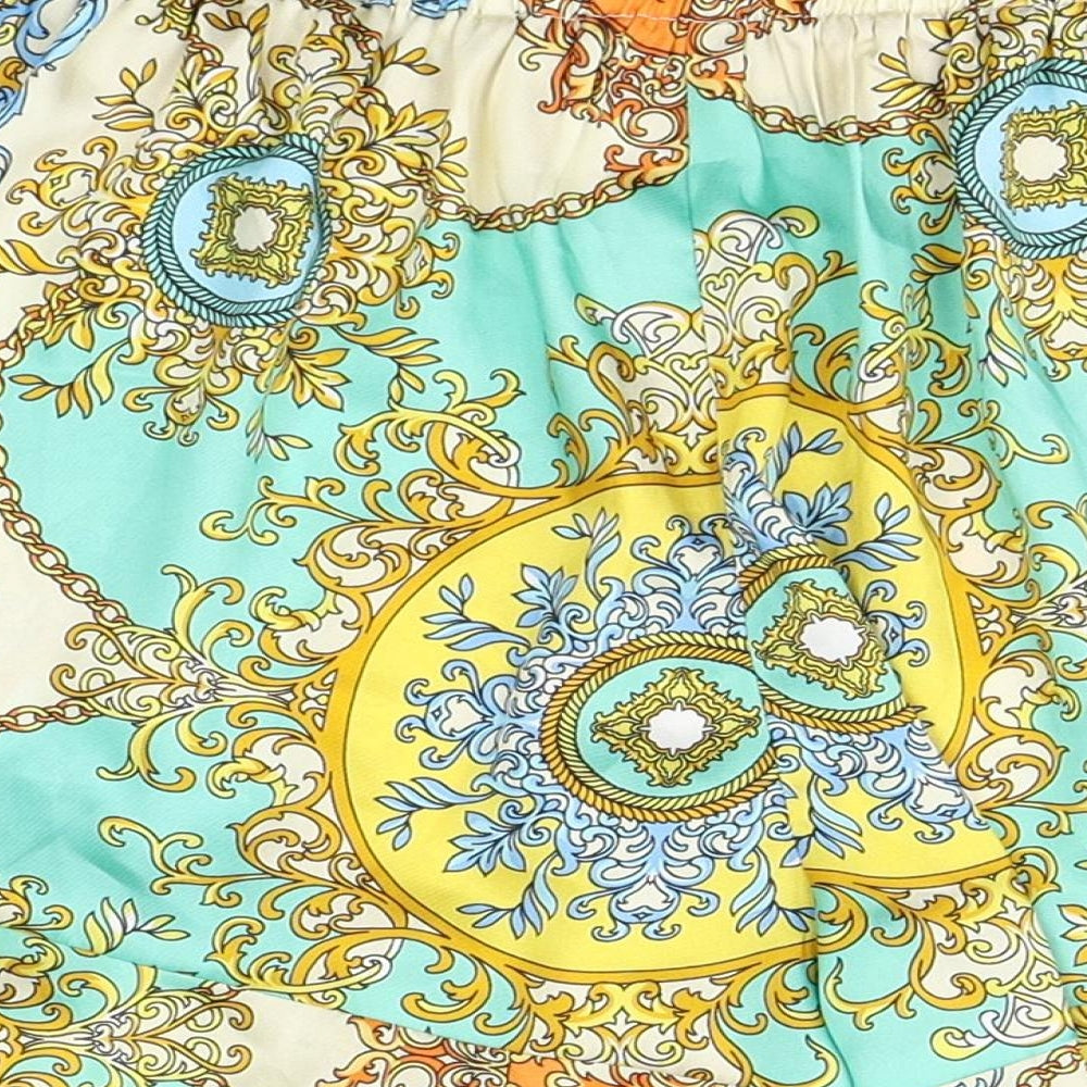 River Island Womens Green Paisley Polyester A-Line Set Size 8