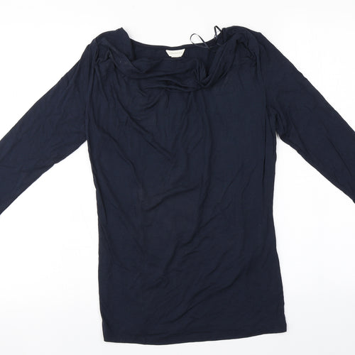 Monsoon Womens Blue  Viscose Basic T-Shirt Size 10 Round Neck