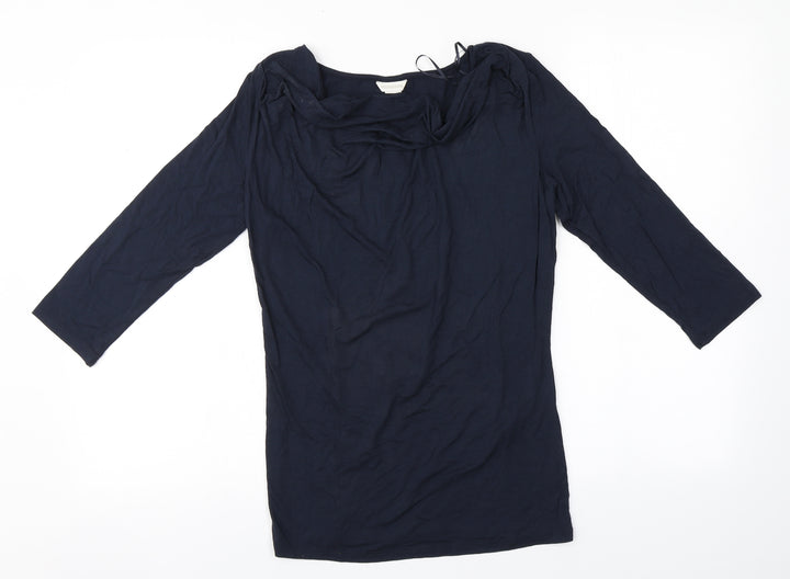 Monsoon Womens Blue  Viscose Basic T-Shirt Size 10 Round Neck