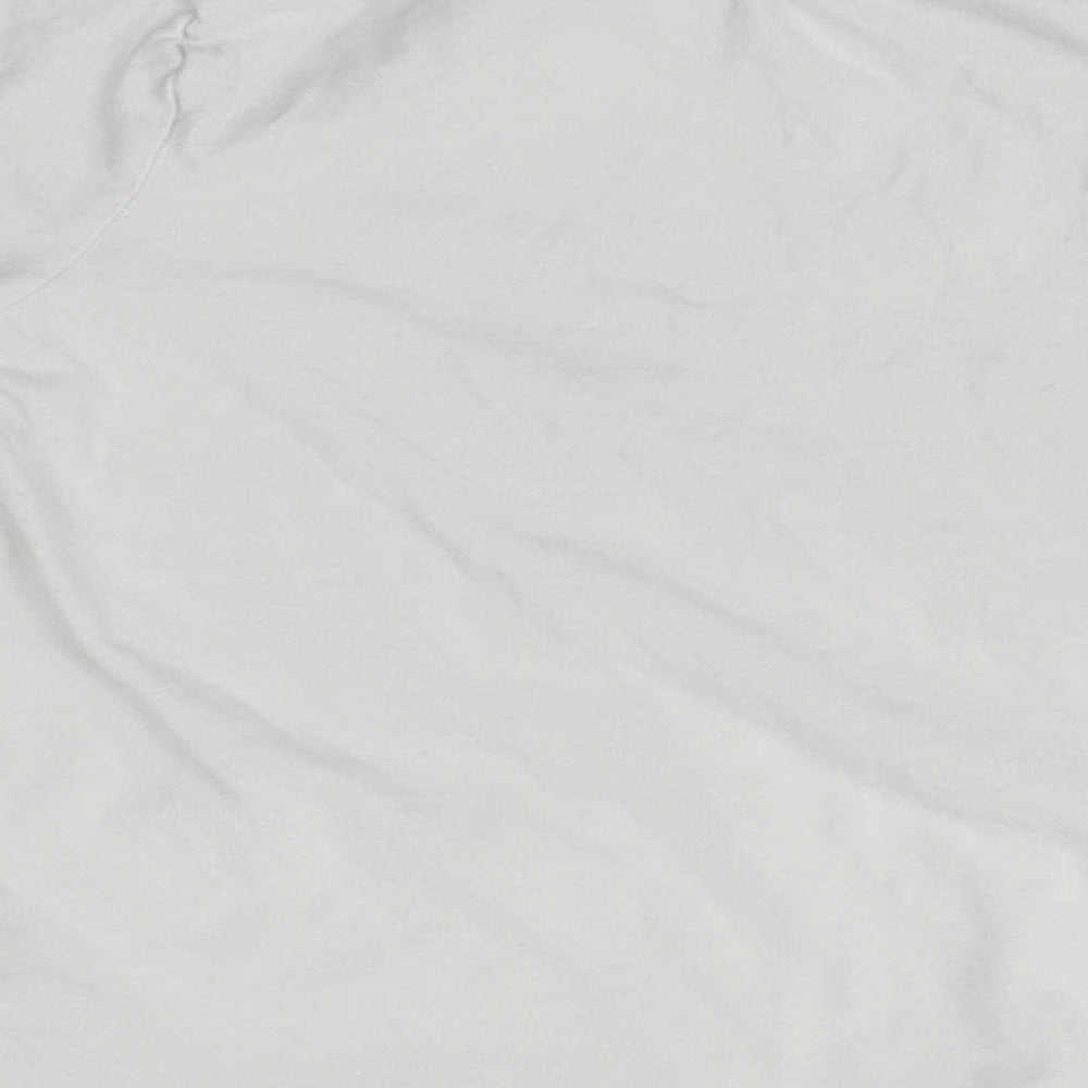 George Girls White  Cotton Basic T-Shirt Size 4-5 Years Round Neck  - Unicorn