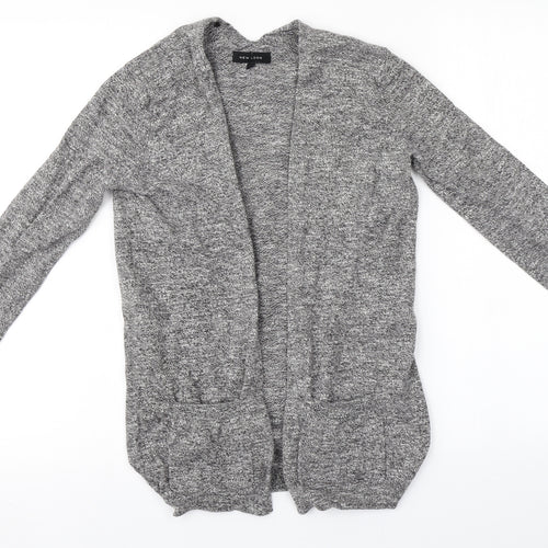 New Look Womens Grey Round Neck  Cotton Cardigan Jumper Size 6