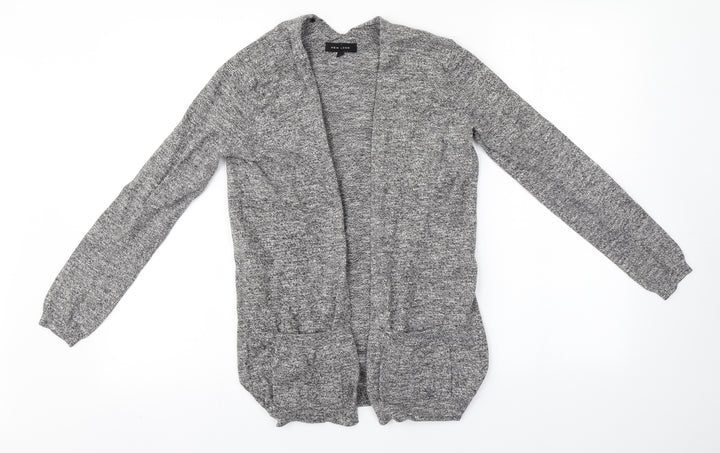 New Look Womens Grey Round Neck Cotton Cardigan Jumper Size 6