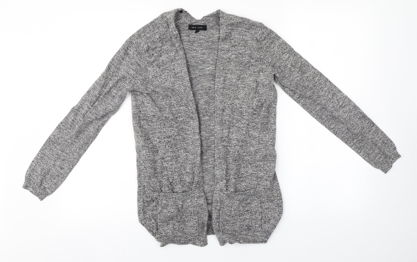 New Look Womens Grey Round Neck  Cotton Cardigan Jumper Size 6