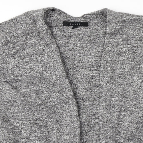 New Look Womens Grey Round Neck  Cotton Cardigan Jumper Size 6