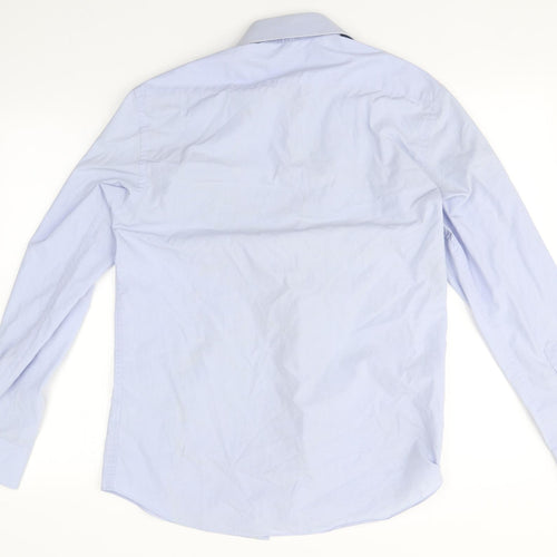 Taylor & Wright Mens Blue  Polyester  Button-Up Size 15 Collared