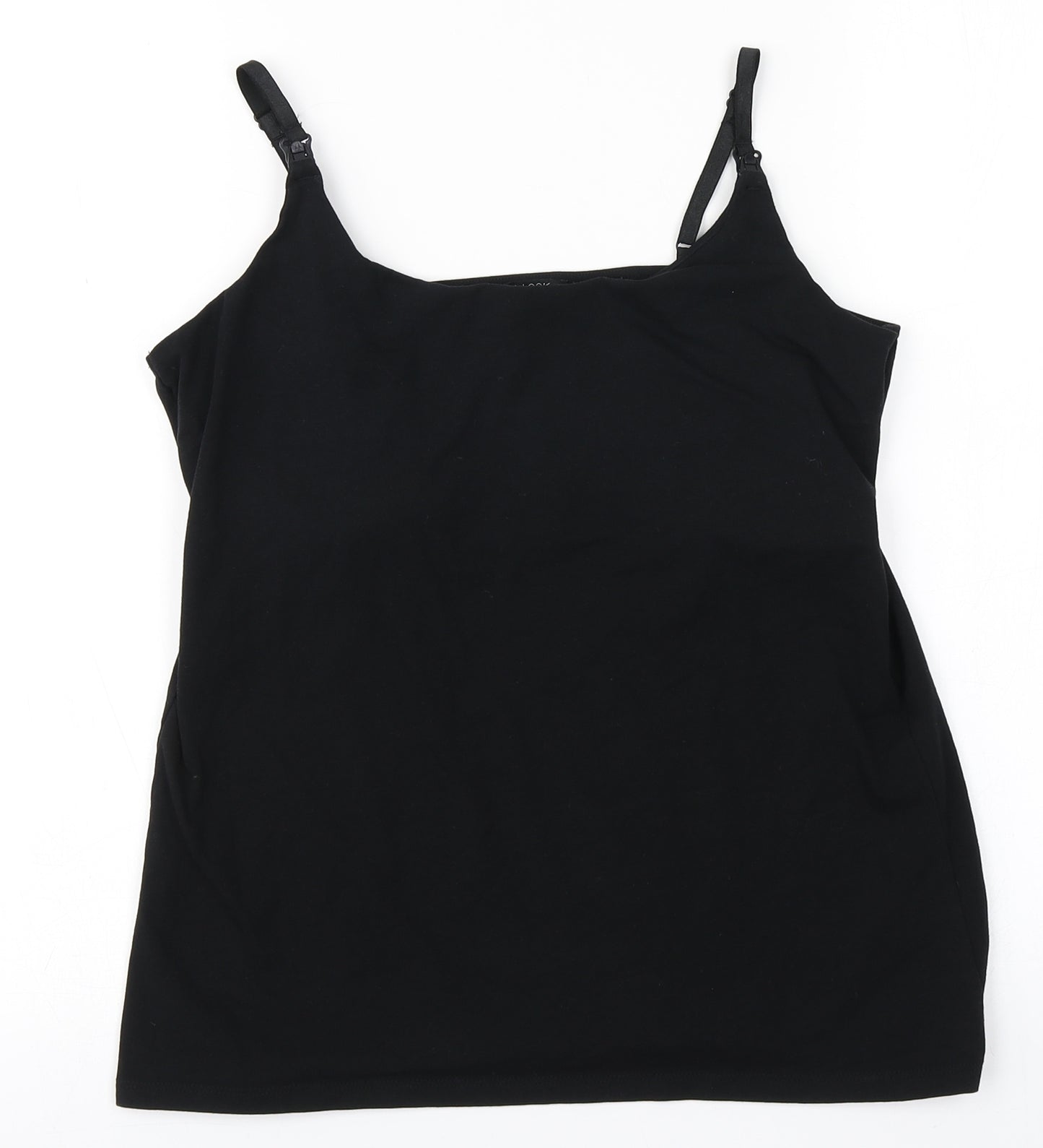 New Look Womens Black  Cotton Basic Tank Size 14 Off the Shoulder