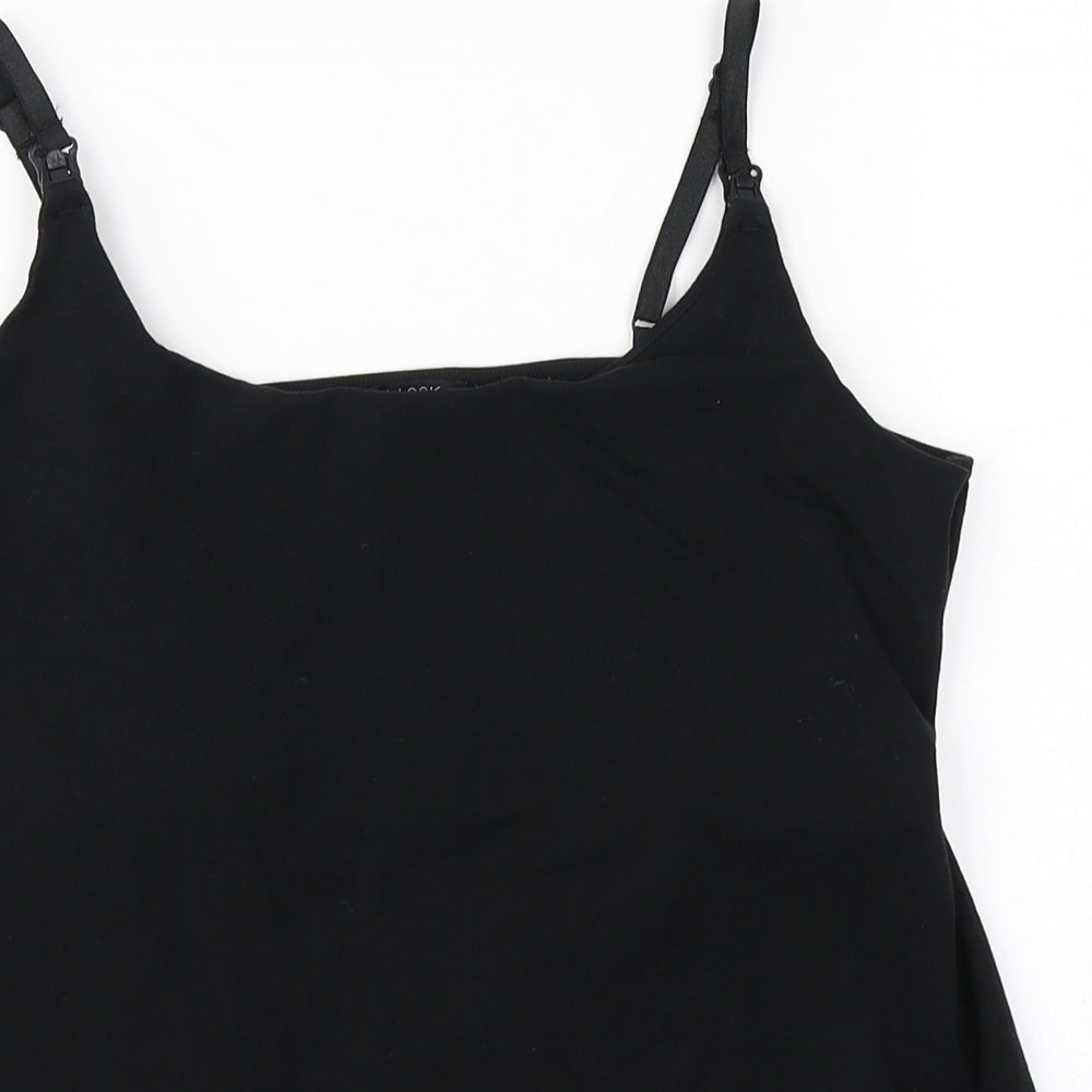 New Look Womens Black  Cotton Basic Tank Size 14 Off the Shoulder