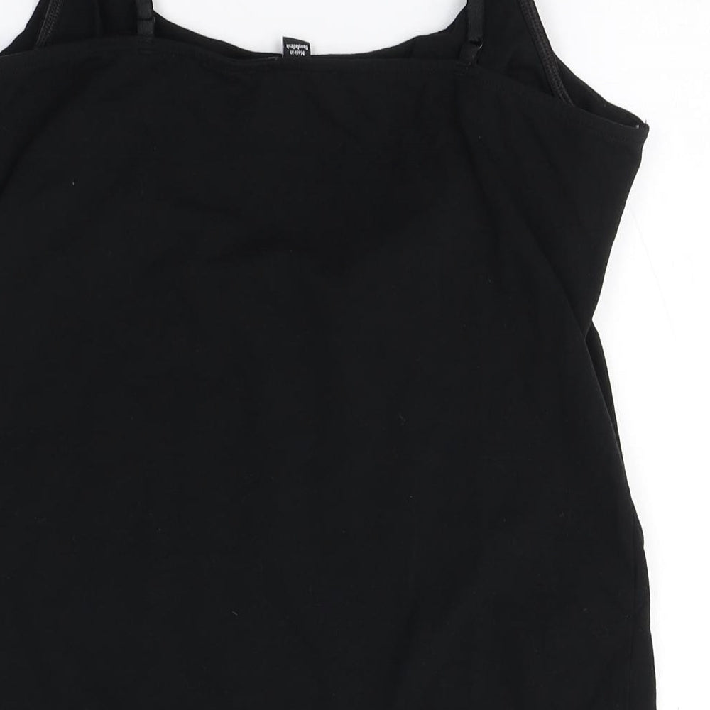 New Look Womens Black  Cotton Basic Tank Size 14 Off the Shoulder