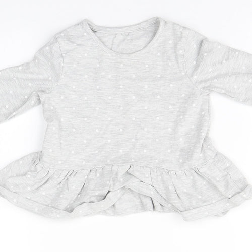 George Girls Grey  Cotton A-Line  Size 3-4 Years  Round Neck