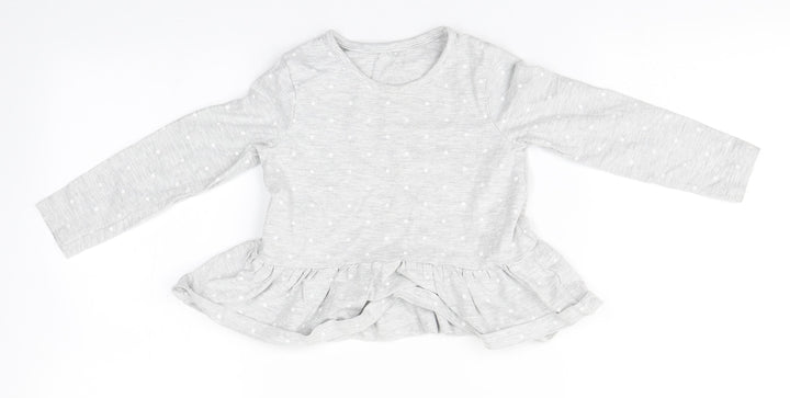 George Girls Grey  Cotton A-Line  Size 3-4 Years  Round Neck