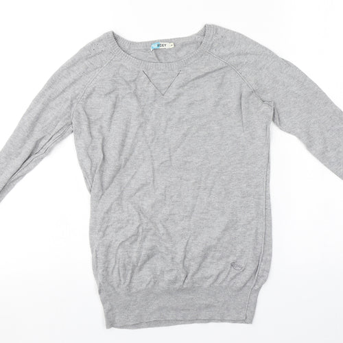ROXY Womens Grey Round Neck   Pullover Jumper Size S