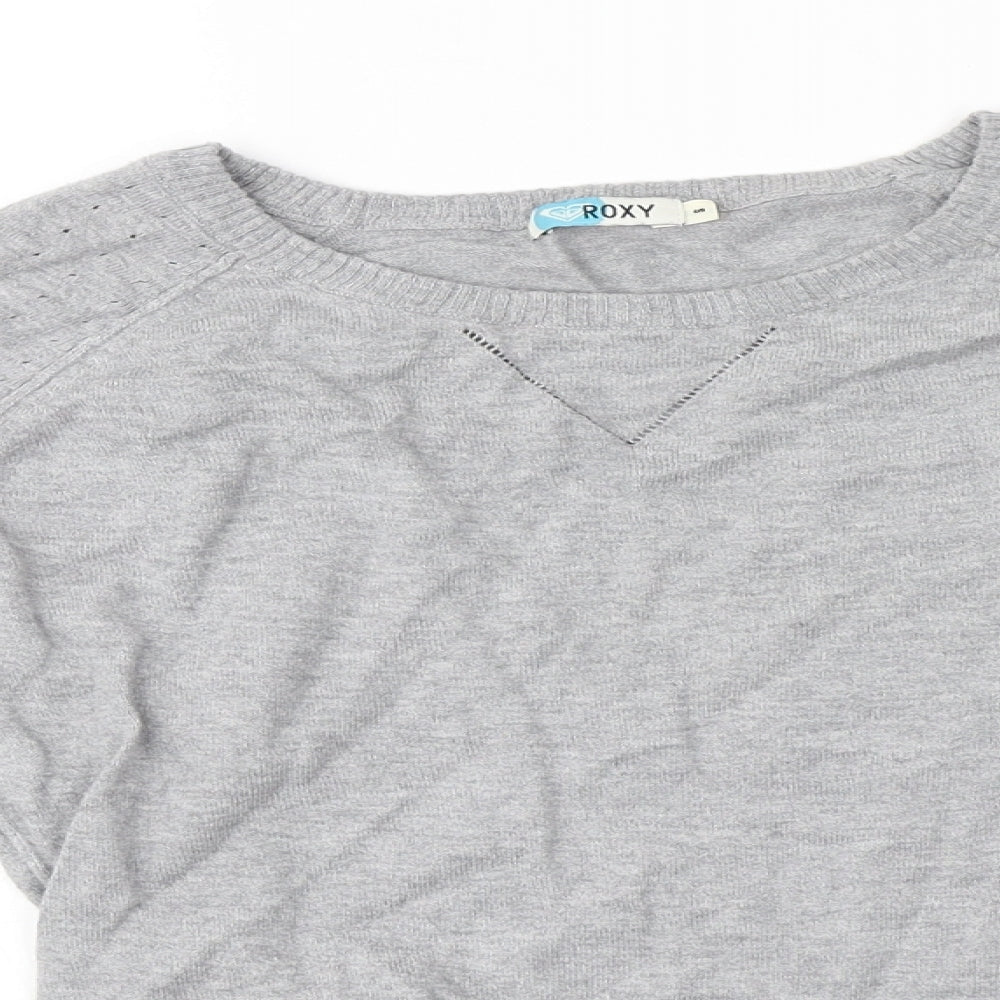 ROXY Womens Grey Round Neck   Pullover Jumper Size S