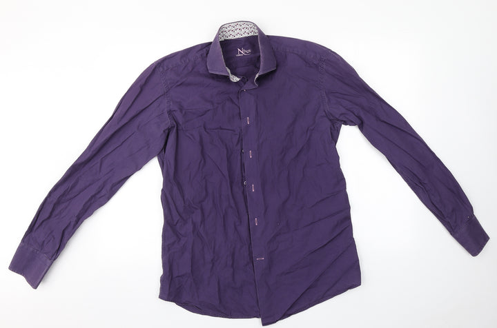 Nino's Mens Blue Button-Up Size 15.5 Collared