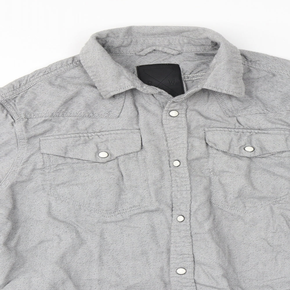 G-Star Womens Grey  Cotton Basic Button-Up Size L Collared