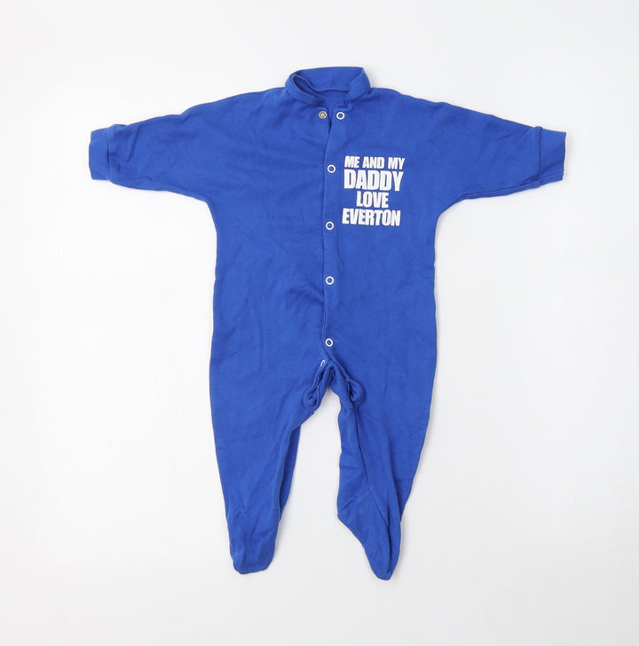Baby Prem Blue Cotton Babygrow One-Piece Size 3-6 Months