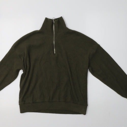 New Look Womens Green Collared  Cotton Henley Jumper Size M