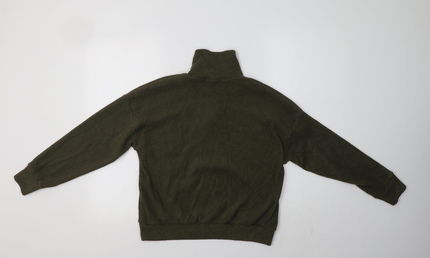 New Look Womens Green Collared  Cotton Henley Jumper Size M