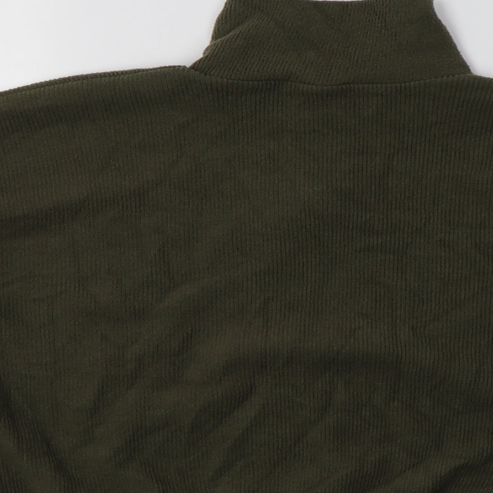 New Look Womens Green Collared  Cotton Henley Jumper Size M
