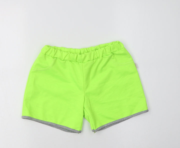 Gamet Girls Green Cotton Sweat Shorts Size 11 Years Regular