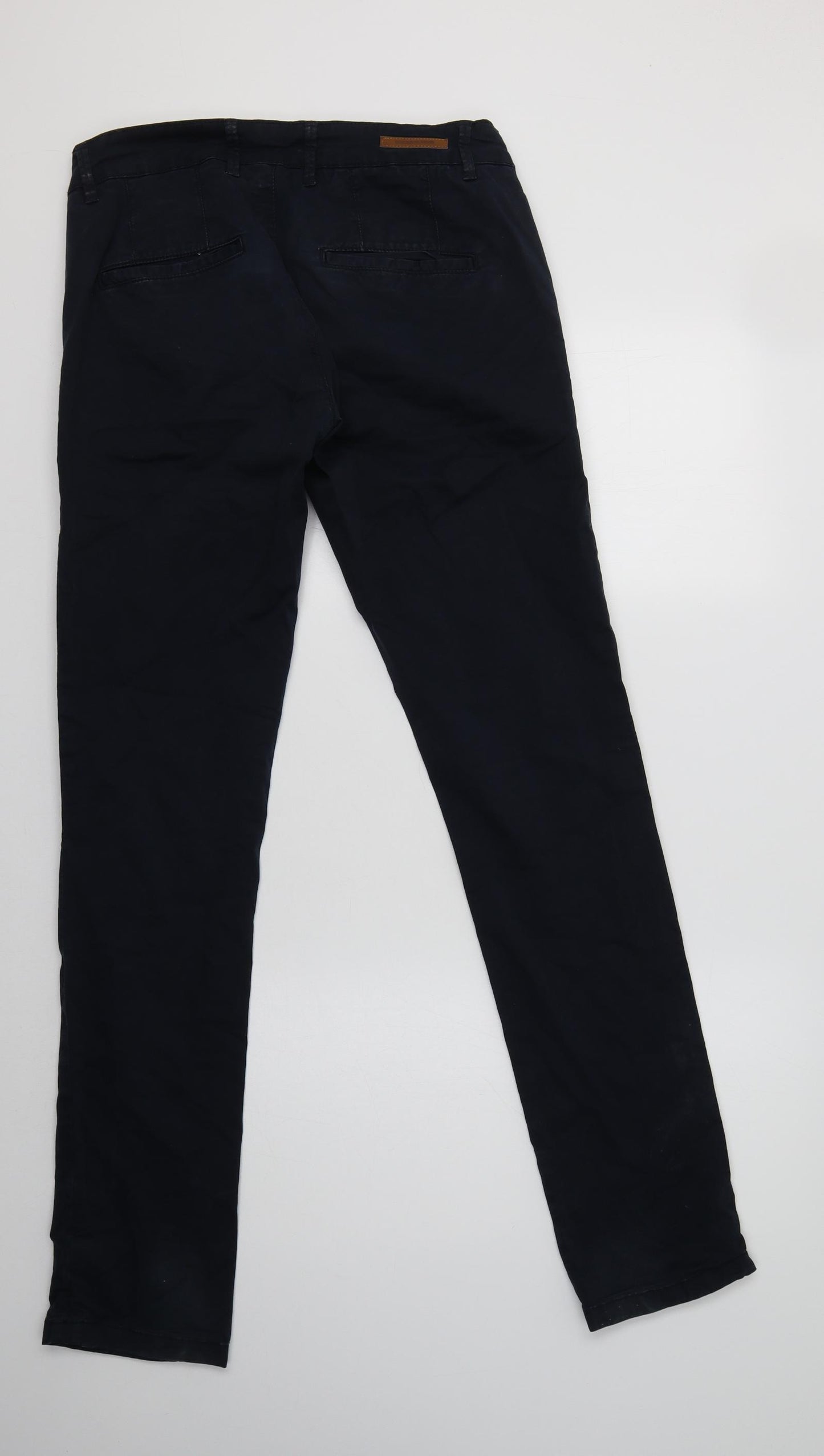 Zara Man Mens Blue  Cotton Chino Trousers Size 30 L33 in Regular