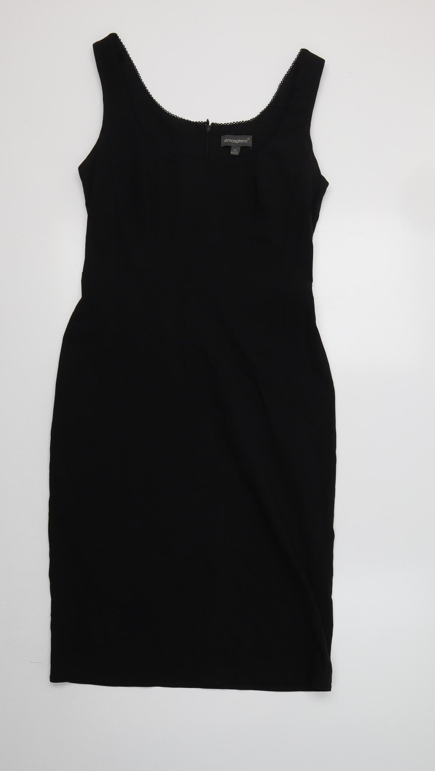 Primark Womens Black  Nylon Bodycon  Size 14  Scoop Neck