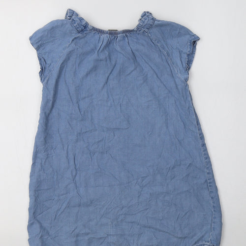 George Girls Blue  Lyocell A-Line  Size 6-7 Years  Round Neck