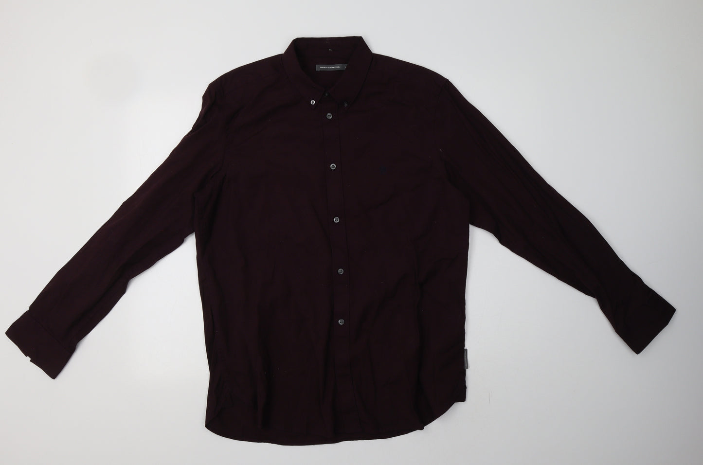 French Connection Mens Purple  Cotton  Dress Shirt Size L Collared