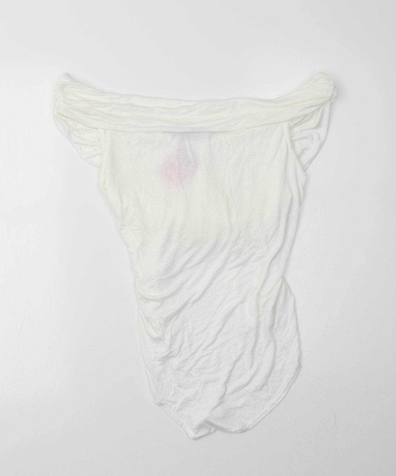 Boohoo Womens White  Viscose Bodysuit One-Piece Size 18