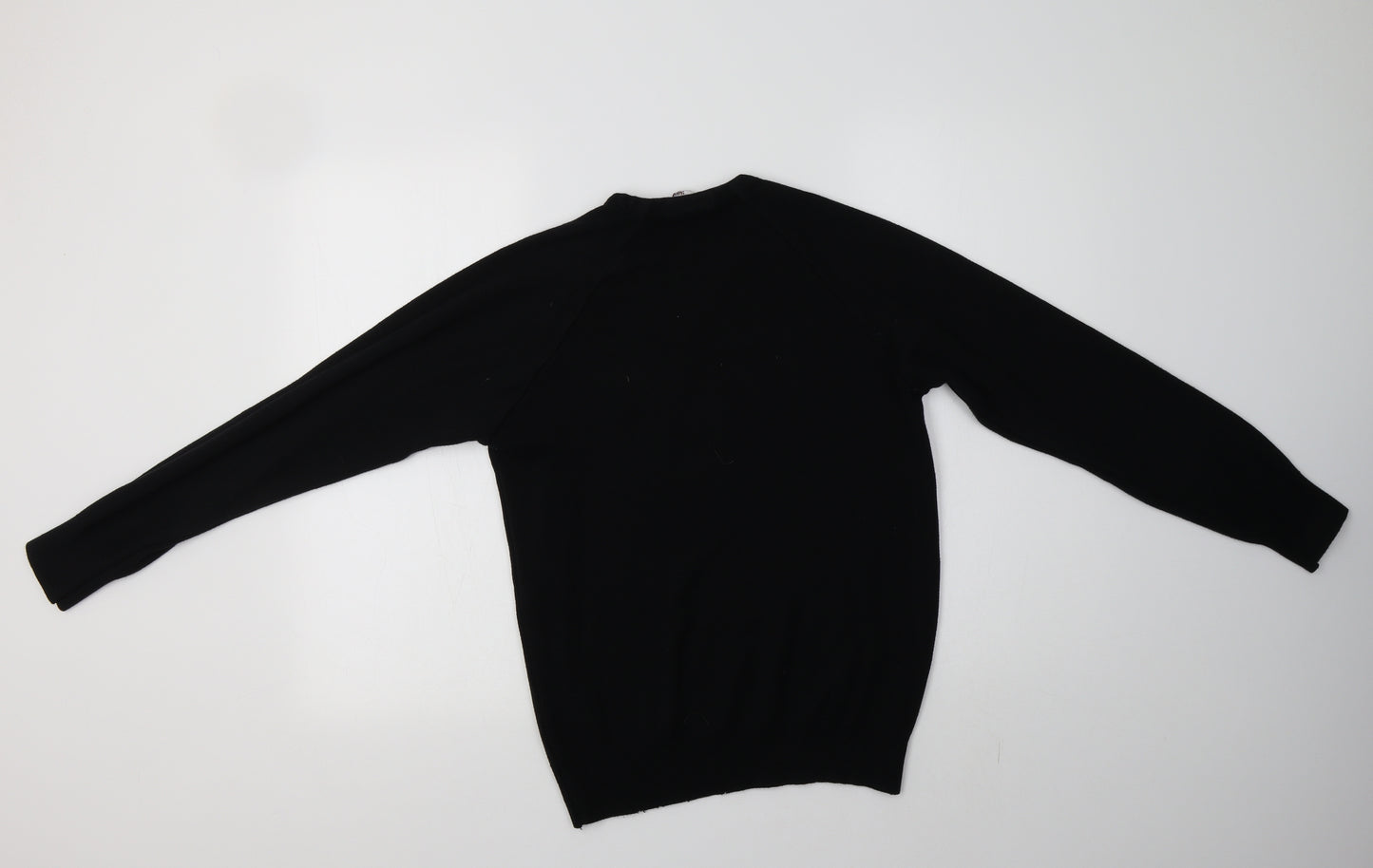 Charles Kirk Womens Black V-Neck  Acrylic Pullover Jumper Size M