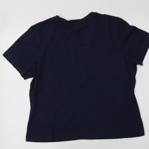 Country Casuals Womens Blue  Viscose Basic T-Shirt Size L Crew Neck