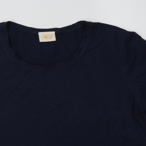 Country Casuals Womens Blue  Viscose Basic T-Shirt Size L Crew Neck