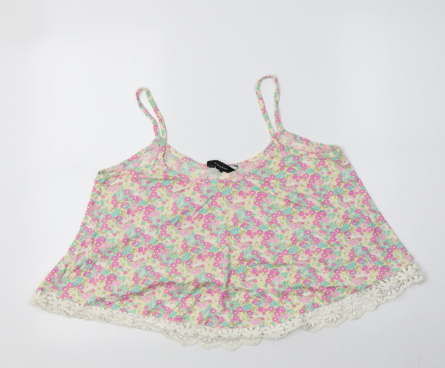 New Look Womens Multicoloured Floral Viscose Camisole Tank Size 14 Scoop Neck