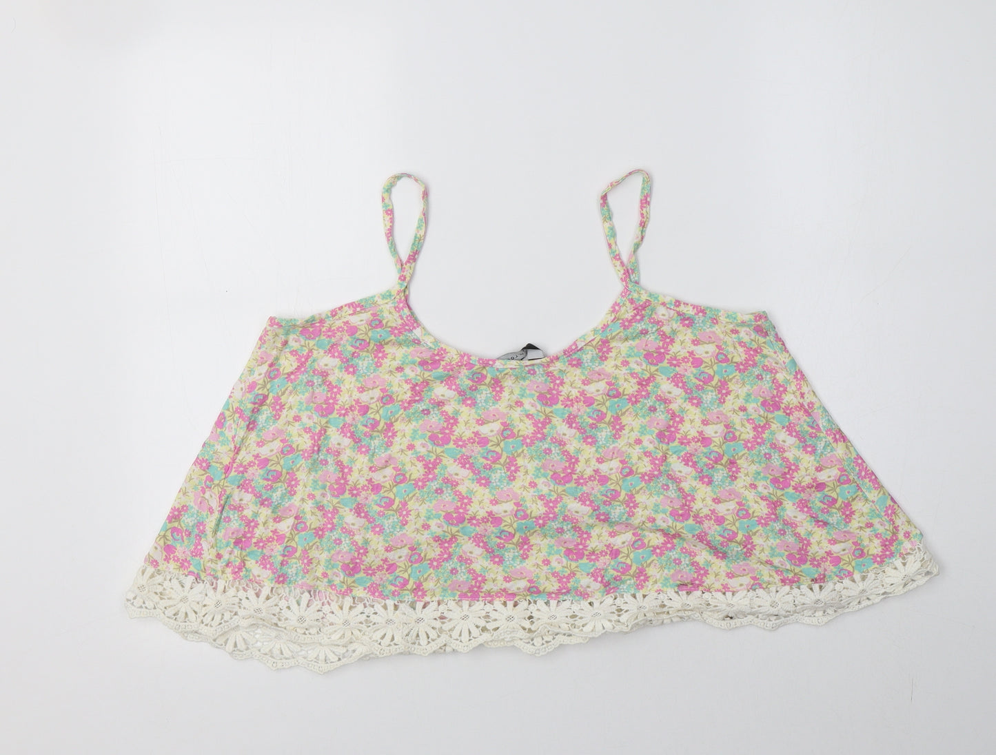 New Look Womens Multicoloured Floral Viscose Camisole Tank Size 14 Scoop Neck