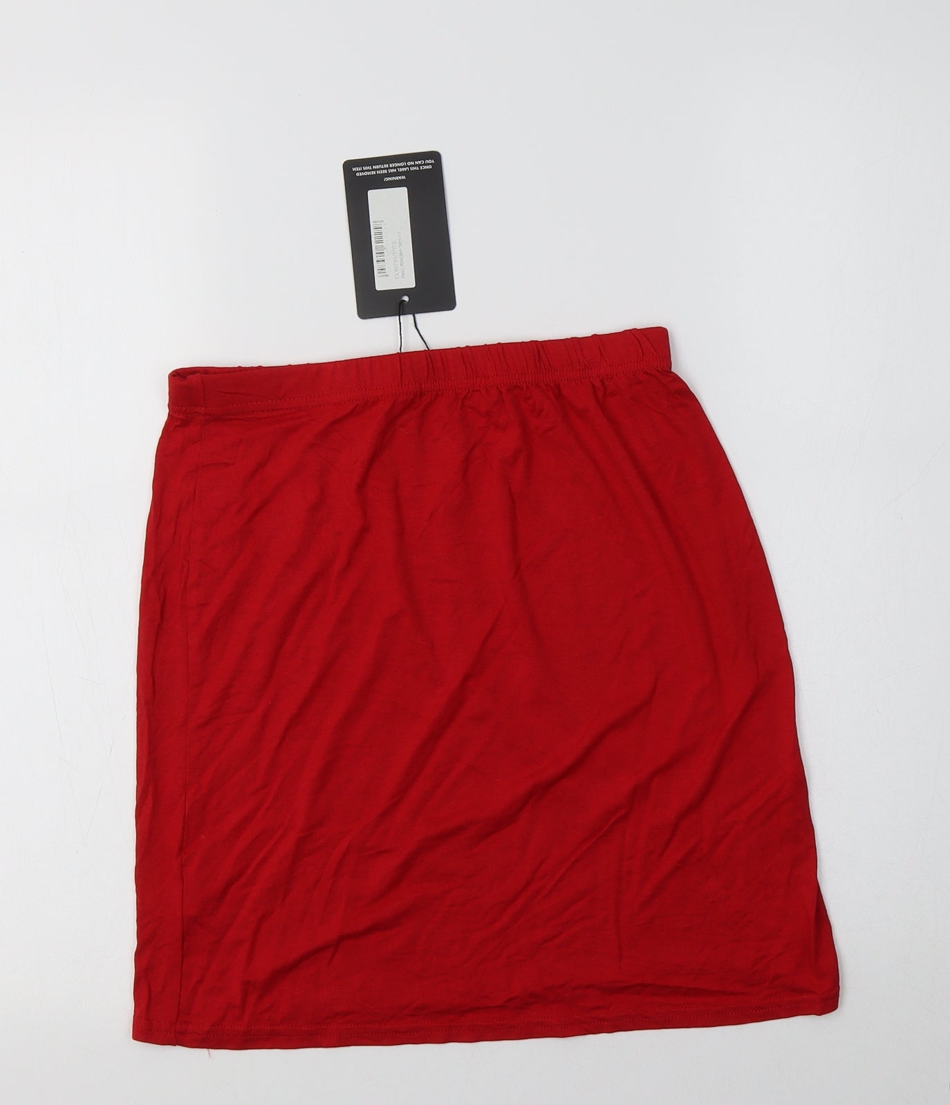 PRETTYLITTLETHING Womens Red  Viscose Mini Skirt Size 14