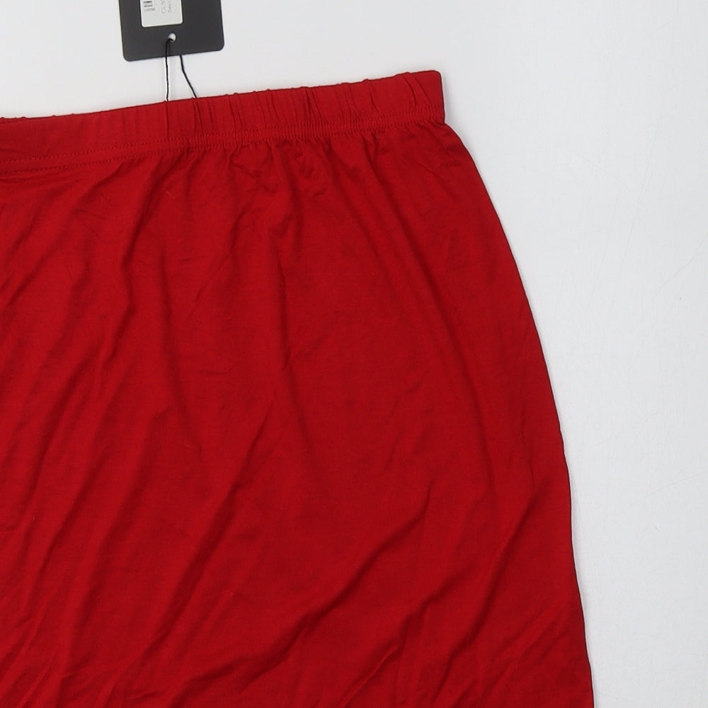 PRETTYLITTLETHING Womens Red  Viscose Mini Skirt Size 14
