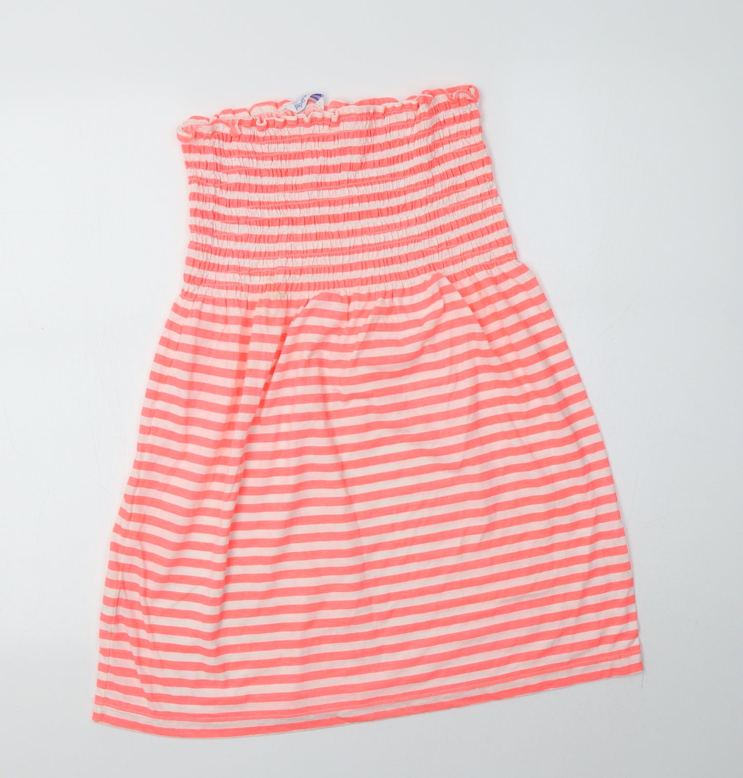 Papaya Womens Pink Striped Polyester A-Line  Size L  Off the Shoulder  - Beach Cover Up
