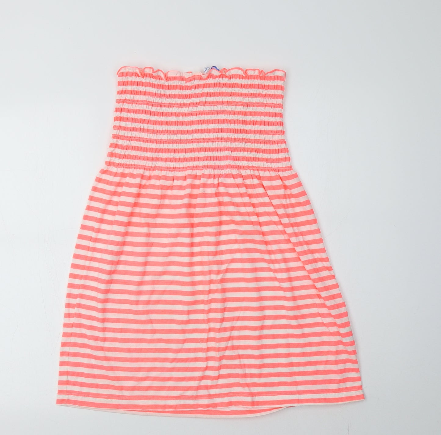 Papaya Womens Pink Striped Polyester A-Line  Size L  Off the Shoulder  - Beach Cover Up