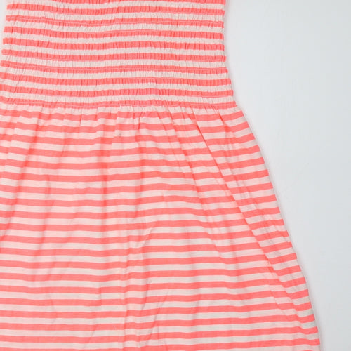 Papaya Womens Pink Striped Polyester A-Line  Size L  Off the Shoulder  - Beach Cover Up