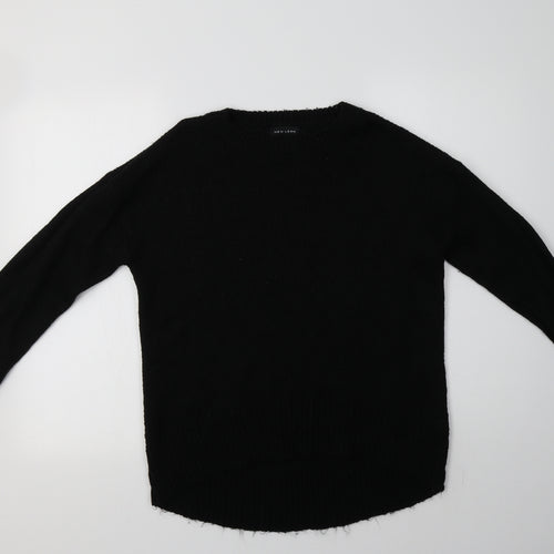 New Look Womens Black Crew Neck  Acrylic Pullover Jumper Size M