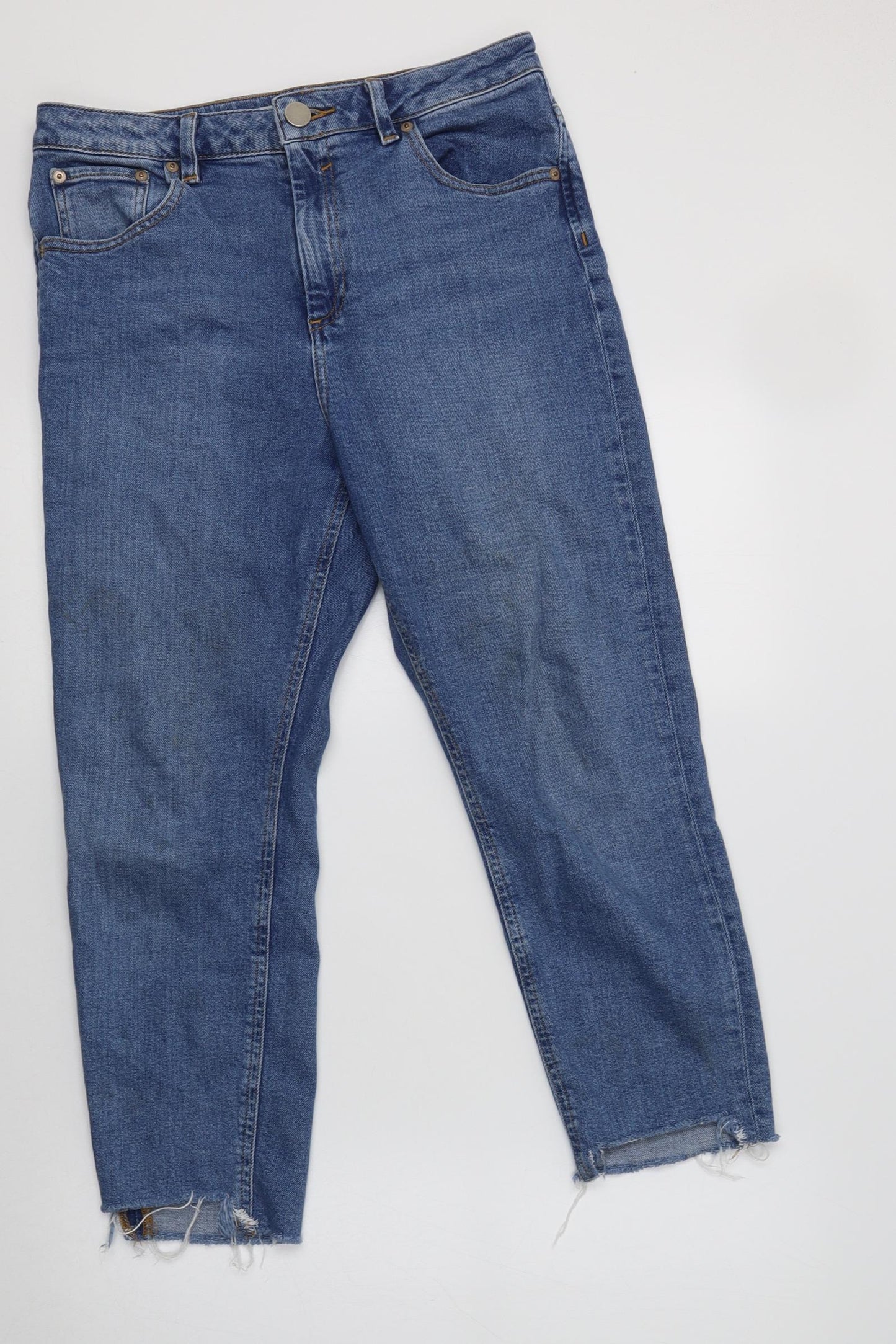 ASOS Womens Blue  Cotton Straight Jeans Size 30 L26 in Regular