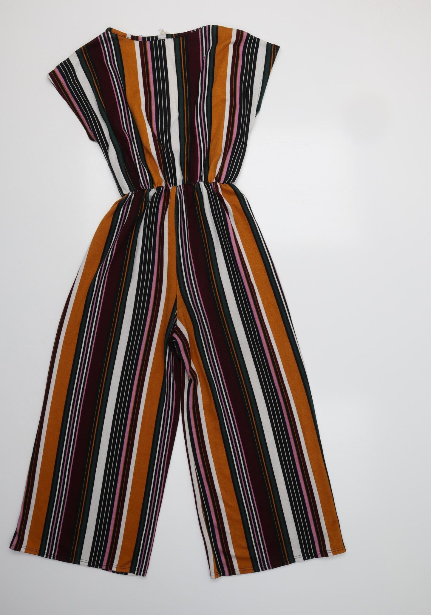 Caution To The Wind Womens Multicoloured Striped Polyester Jumpsuit One-Piece Size S