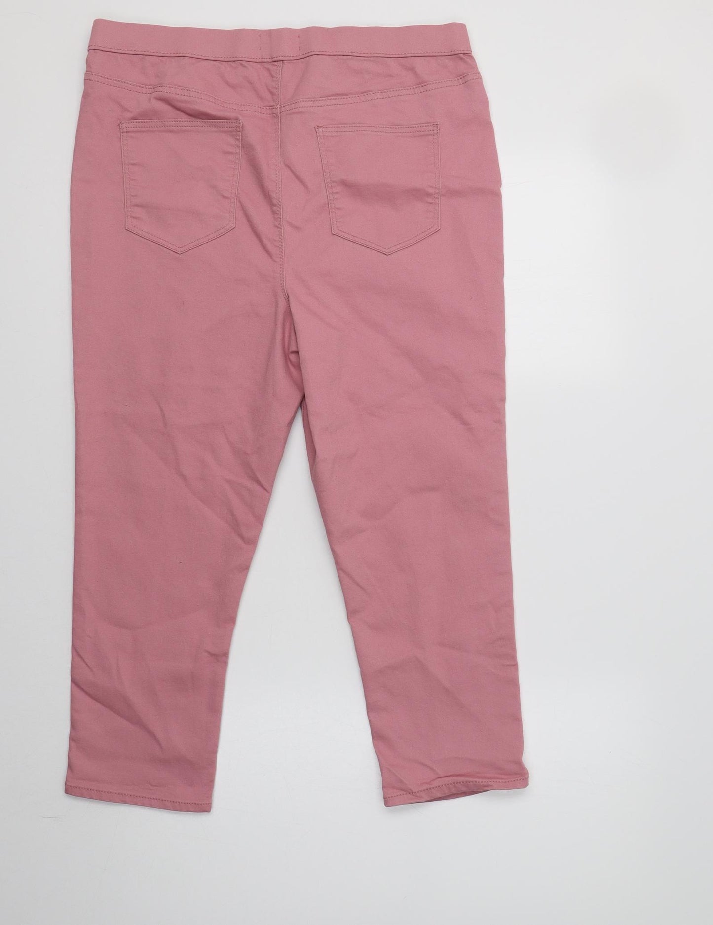 Papaya Womens Pink  Cotton Cropped Jeans Size 14 L24 in Regular